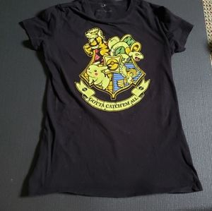 3/$15 Pokemon Hogwarts crest graphic tee